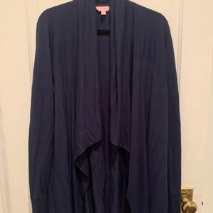Lilly Pulitzer navy cowl neck cardigan large